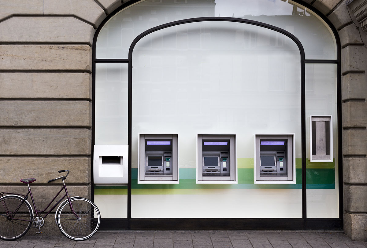 A bank of 3 ATMs.