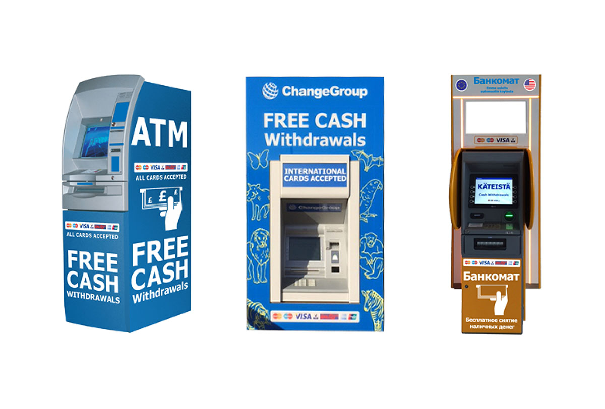 3 styles of ChangeGroup ATMs.