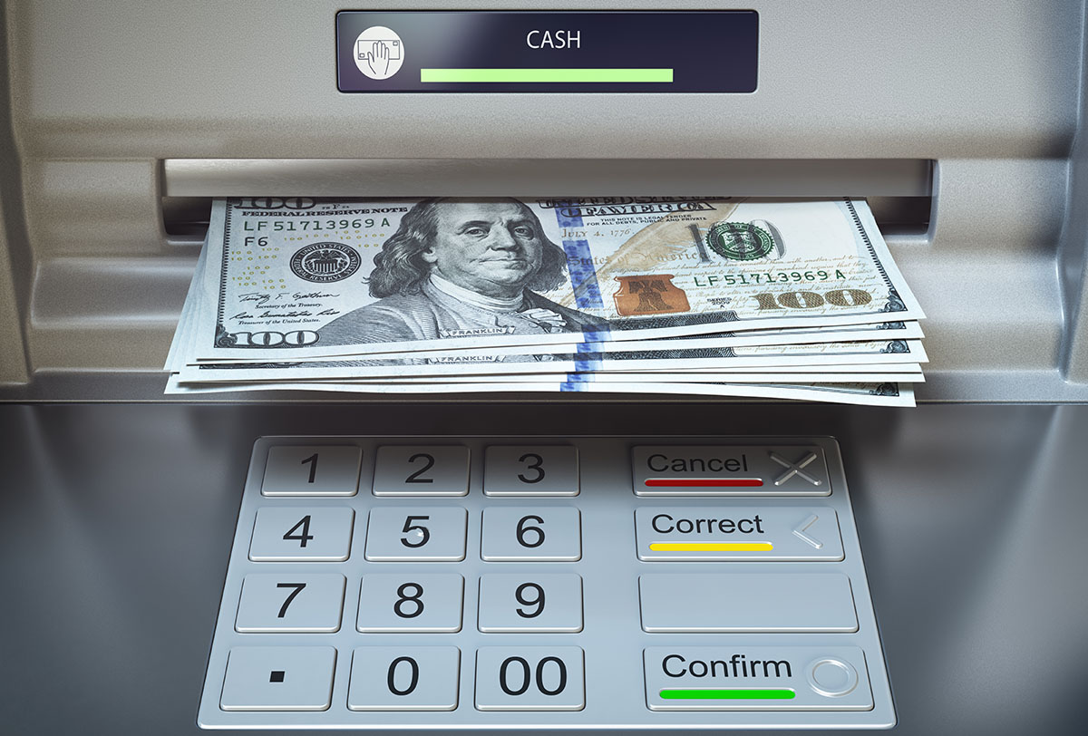 Cash withdrawn from an ATM.